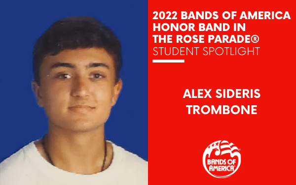 BOA Honor Band in the Rose Parade Student Spotlight: Alex Sideris