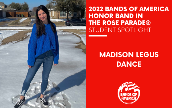BOA Honor Band in the Rose Parade Student Spotlight: Madison Legus