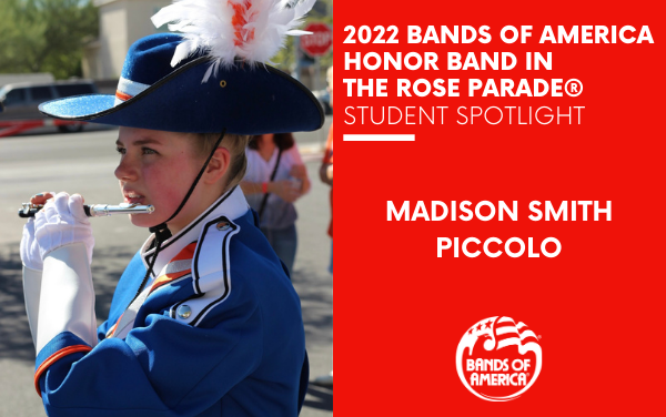 BOA Honor Band in the Rose Parade Student Spotlight: Madison Smith