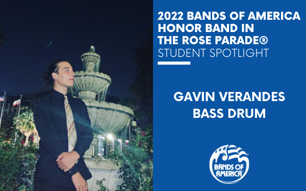 BOA Honor Band in the Rose Parade Student Spotlight: Gavin Verandes