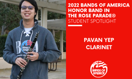 BOA Honor Band in the Rose Parade Student Spotlight: Pavan Yep