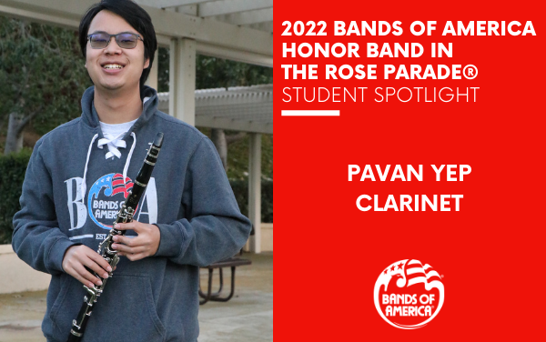 BOA Honor Band in the Rose Parade Student Spotlight: Pavan Yep