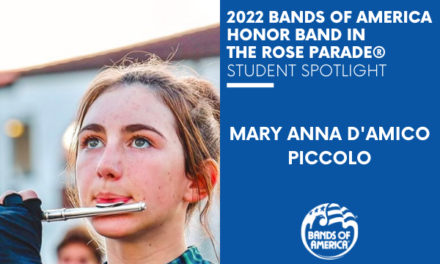 BOA Honor Band in the Rose Parade Student Spotlight: Mary Anna D’Amico